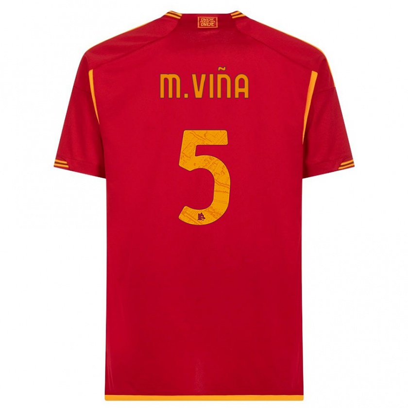 Kandiny Homme Maillot Matias Vina #5 Rouge Tenues Domicile 2023/24 T-Shirt