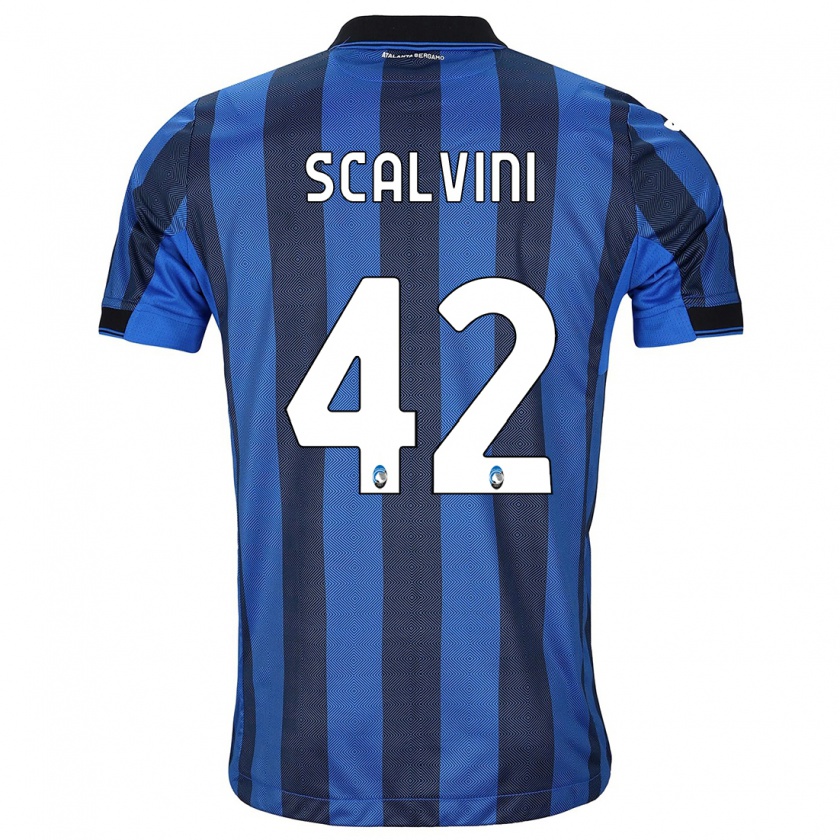 Kandiny Homme Maillot Giorgio Scalvini #42 Noir Bleu Tenues Domicile 2023/24 T-Shirt