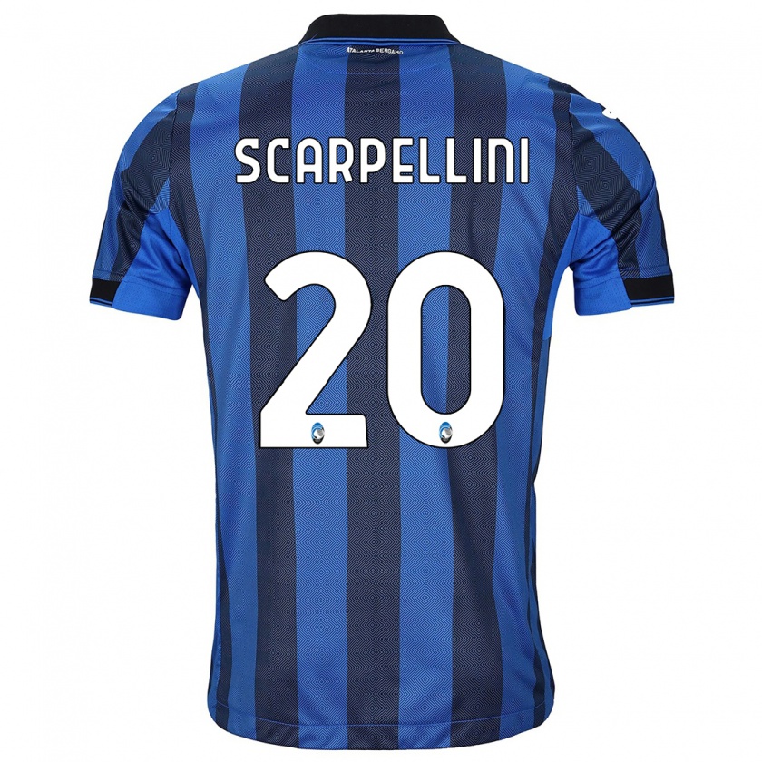 Kandiny Homme Maillot Andrea Scarpellini #20 Noir Bleu Tenues Domicile 2023/24 T-Shirt