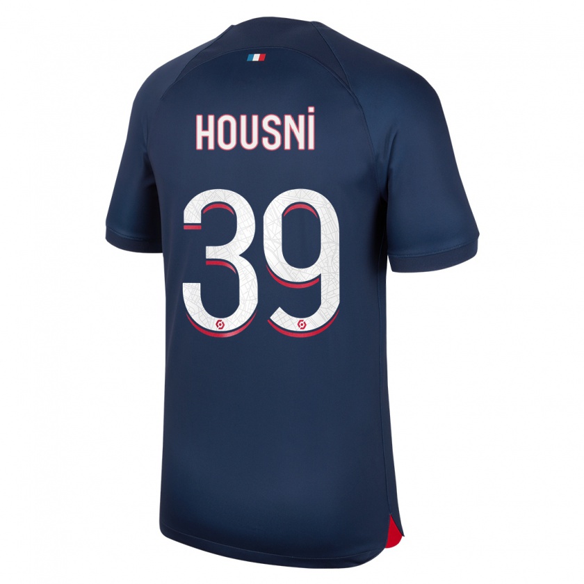 Kandiny Homme Maillot Ilyes Housni #39 Bleu Rouge Tenues Domicile 2023/24 T-Shirt