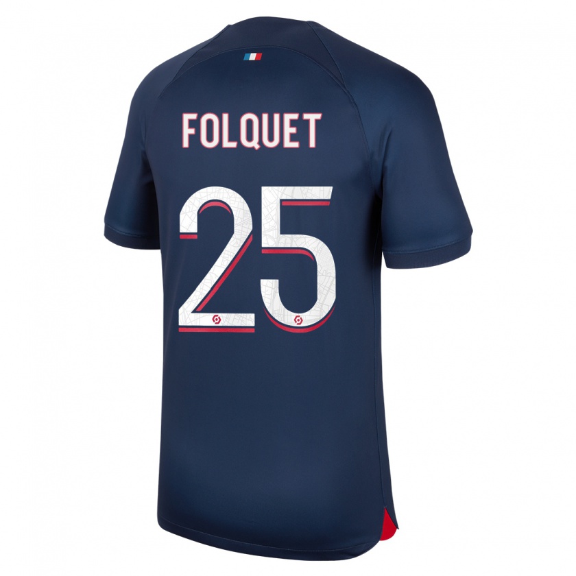 Kandiny Homme Maillot Magnaba Folquet #25 Bleu Rouge Tenues Domicile 2023/24 T-Shirt