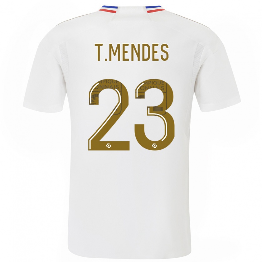 Kandiny Homme Maillot Thiago Mendes #23 Blanc Tenues Domicile 2023/24 T-Shirt