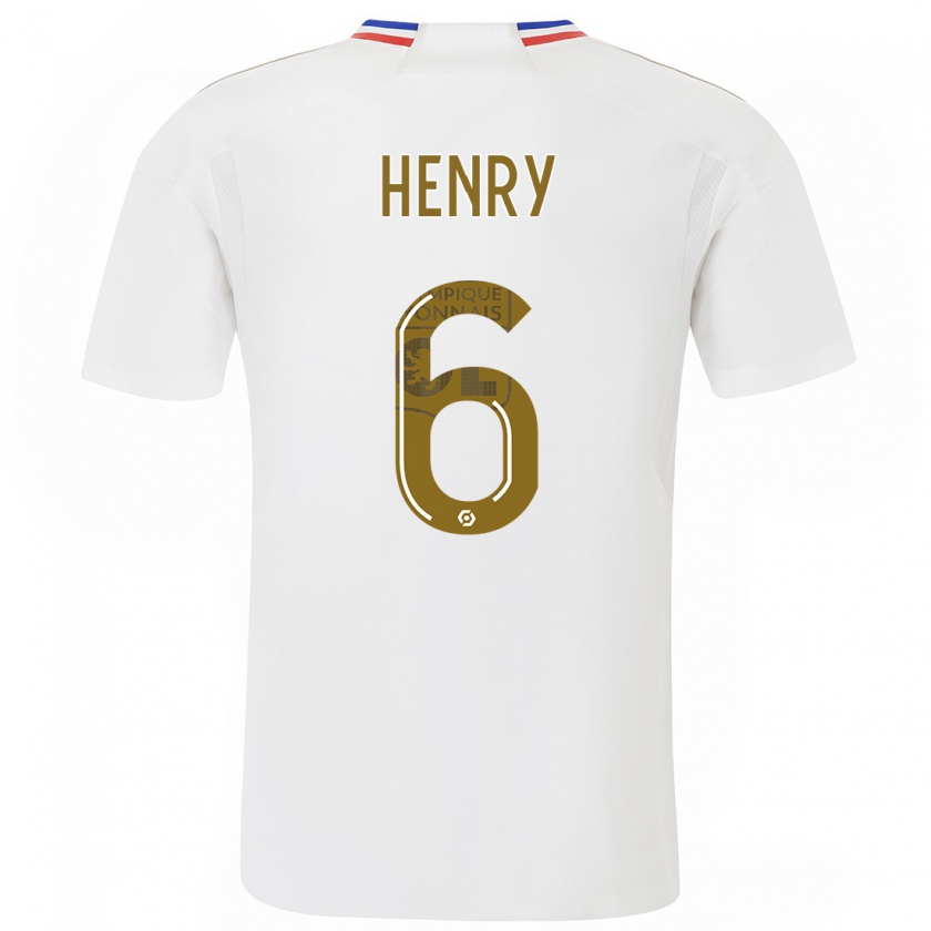 Kandiny Homme Maillot Amandine Henry #6 Blanc Tenues Domicile 2023/24 T-Shirt