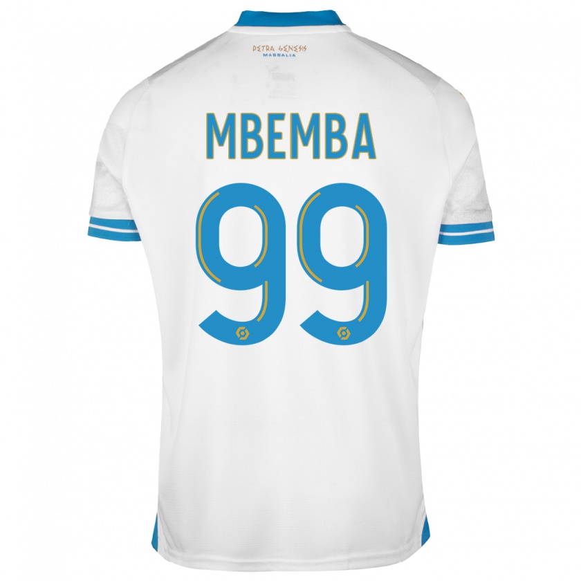 Kandiny Homme Maillot Chancel Mbemba #99 Blanc Tenues Domicile 2023/24 T-Shirt