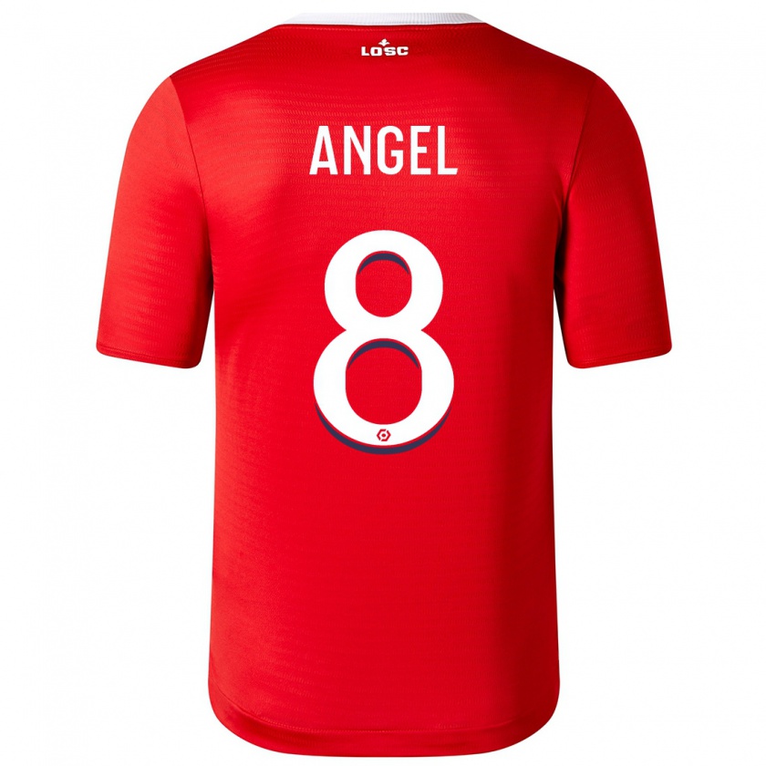Kandiny Homme Maillot Angel Gomes #8 Rouge Tenues Domicile 2023/24 T-Shirt