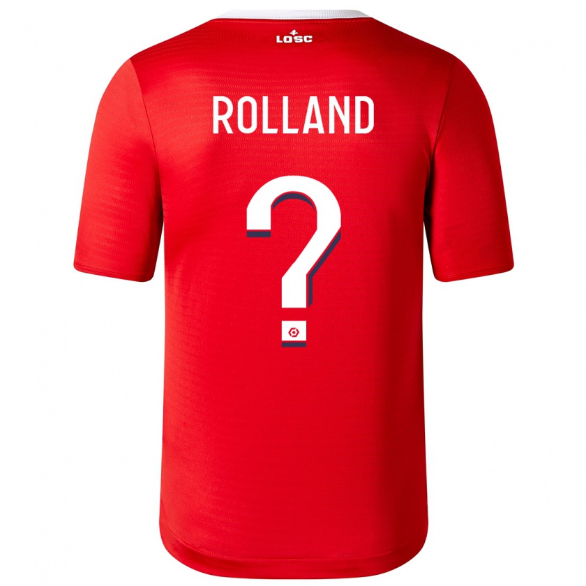 Kandiny Homme Maillot Baptiste Rolland #0 Rouge Tenues Domicile 2023/24 T-Shirt