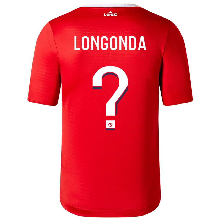 Kandiny Homme Maillot Jean-Pierre Longonda #0 Rouge Tenues Domicile 2023/24 T-Shirt