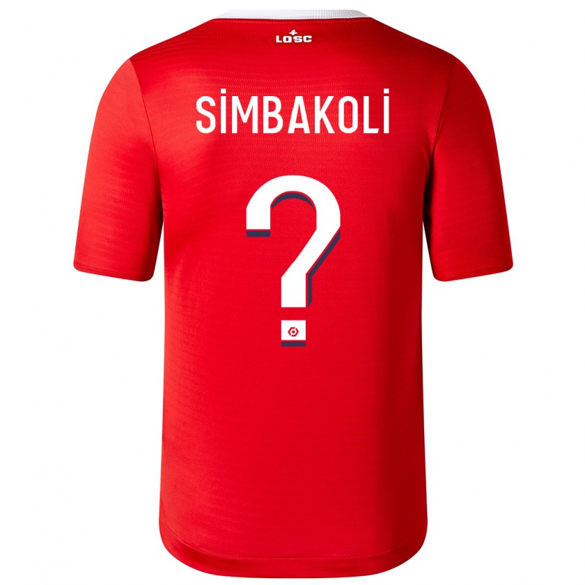 Kandiny Homme Maillot Mamadou Simbakoli #0 Rouge Tenues Domicile 2023/24 T-Shirt