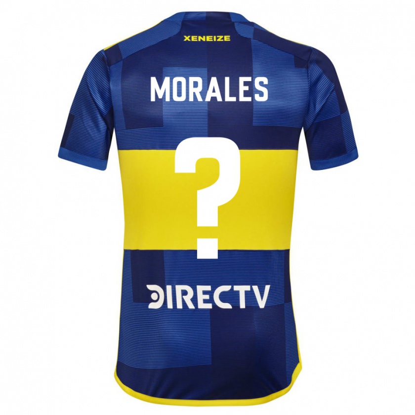 Kandiny Homme Maillot Gonzalo Morales #0 Bleu Foncé Jaune Tenues Domicile 2023/24 T-Shirt