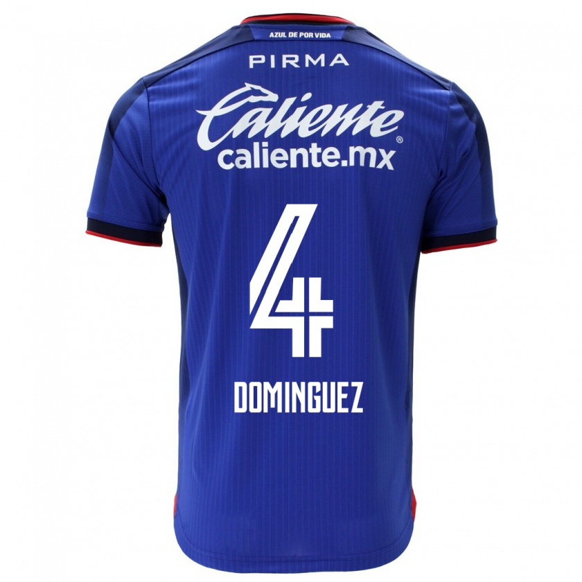 Kandiny Homme Maillot Julio Cesar Dominguez #4 Bleu Tenues Domicile 2023/24 T-Shirt