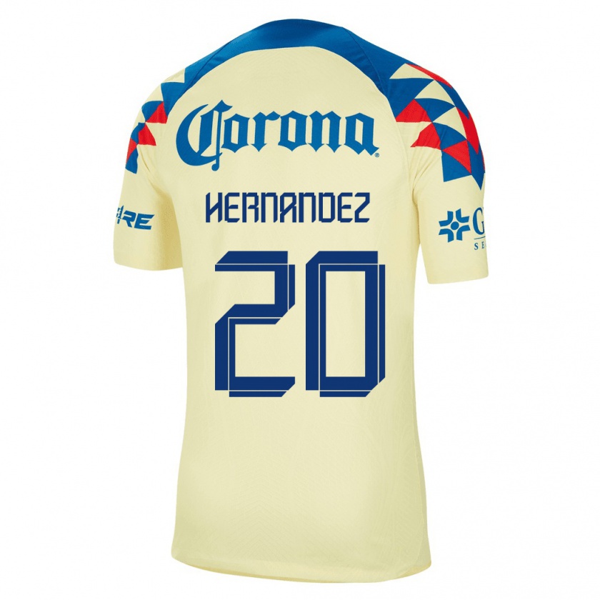 Kandiny Homme Maillot Nicki Hernandez #20 Jaune Tenues Domicile 2023/24 T-Shirt