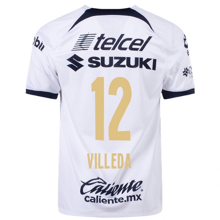 Kandiny Homme Maillot Melany Villeda #12 Blanc Tenues Domicile 2023/24 T-Shirt