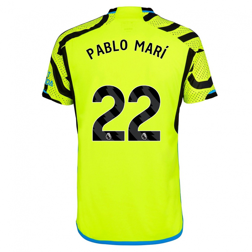 Kandiny Homme Maillot Pablo Mari #22 Jaune Tenues Extérieur 2023/24 T-Shirt