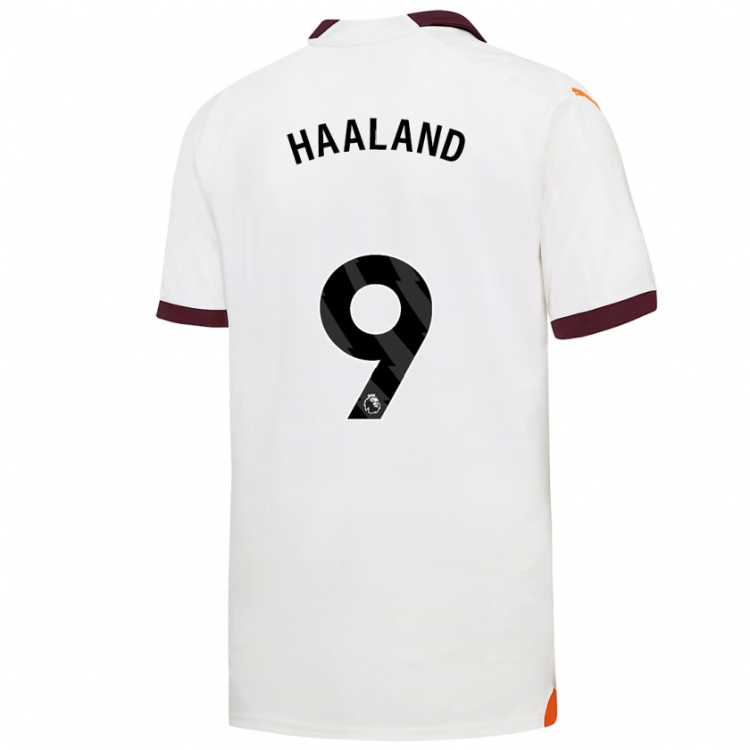 Kandiny Homme Maillot Erling Haaland #9 Blanc Tenues Extérieur 2023/24 T-Shirt