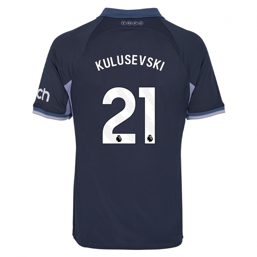Kandiny Homme Maillot Dejan Kulusevski #21 Bleu Foncé Tenues Extérieur 2023/24 T-Shirt