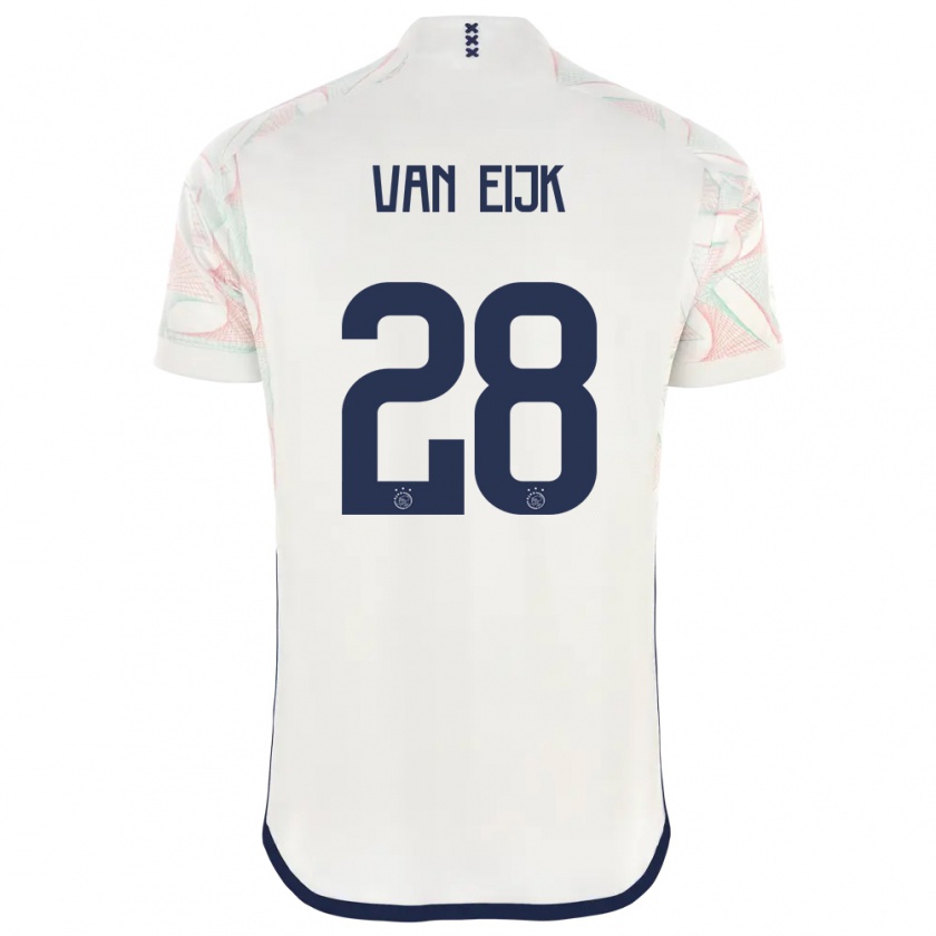 Kandiny Homme Maillot Regina Van Eijk #28 Blanc Tenues Extérieur 2023/24 T-Shirt