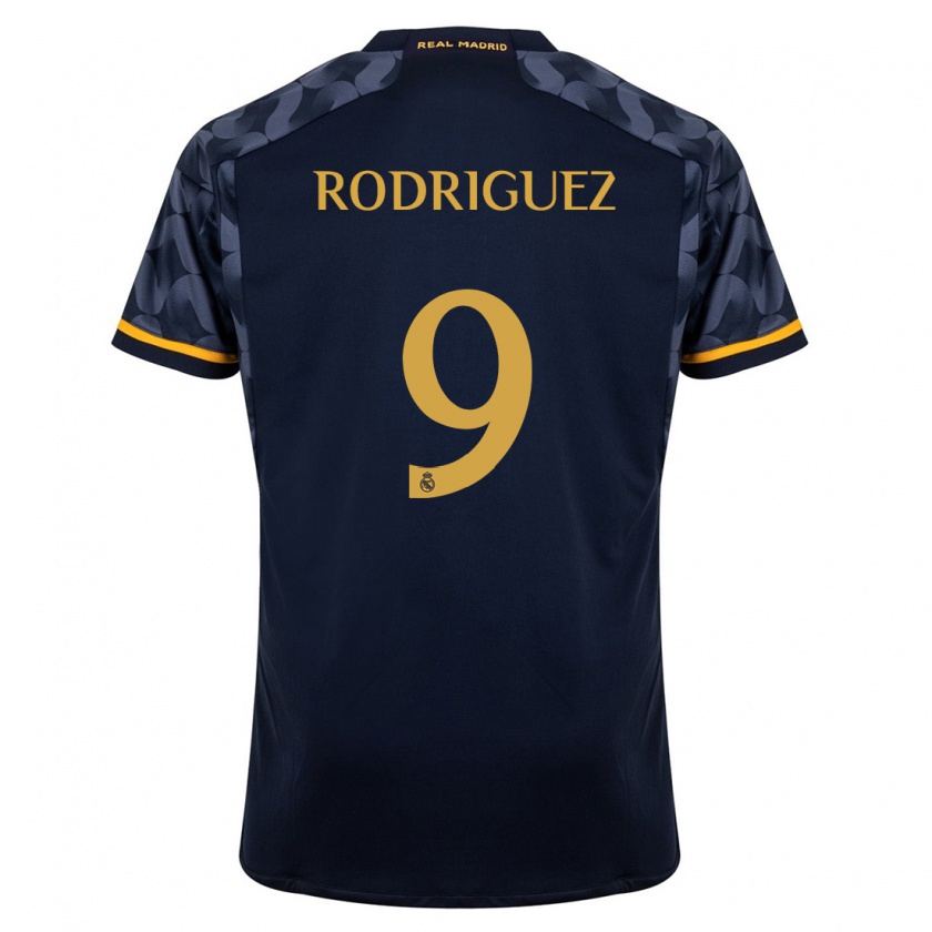 Kandiny Homme Maillot Álvaro Rodríguez #9 Bleu Foncé Tenues Extérieur 2023/24 T-Shirt