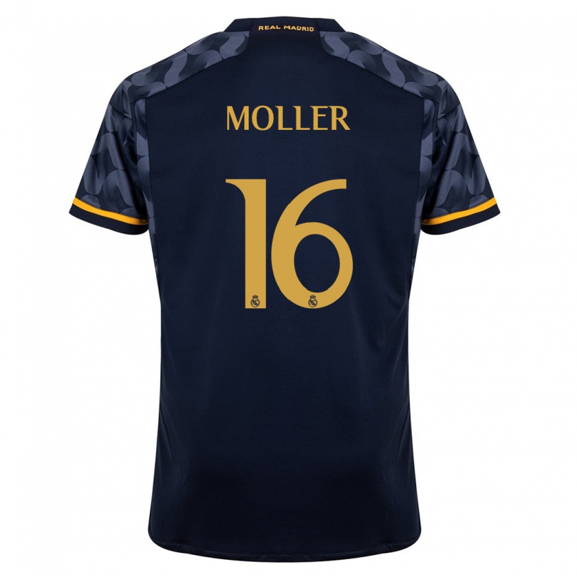 Kandiny Homme Maillot Caroline Moller #16 Bleu Foncé Tenues Extérieur 2023/24 T-Shirt