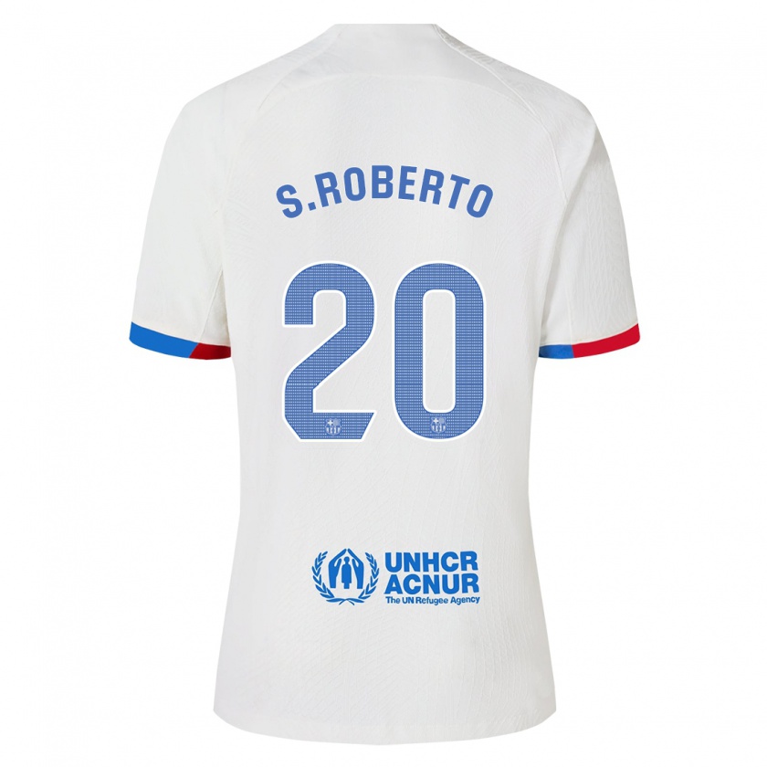 Kandiny Homme Maillot Sergi Roberto #20 Blanc Tenues Extérieur 2023/24 T-Shirt