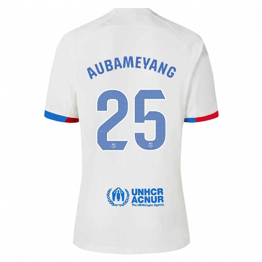 Kandiny Homme Maillot Pierre Emerick Aubameyang #25 Blanc Tenues Extérieur 2023/24 T-Shirt