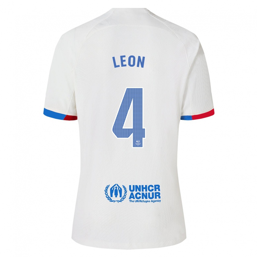 Kandiny Homme Maillot Maria Pilar Leon #4 Blanc Tenues Extérieur 2023/24 T-Shirt