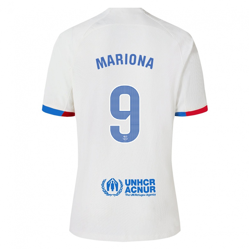 Kandiny Homme Maillot Mariona Caldentey #9 Blanc Tenues Extérieur 2023/24 T-Shirt