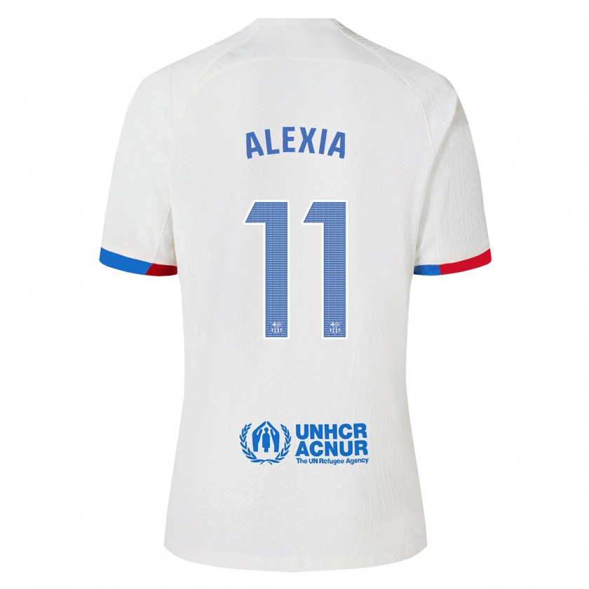 Kandiny Homme Maillot Alexia Putellas #11 Blanc Tenues Extérieur 2023/24 T-Shirt
