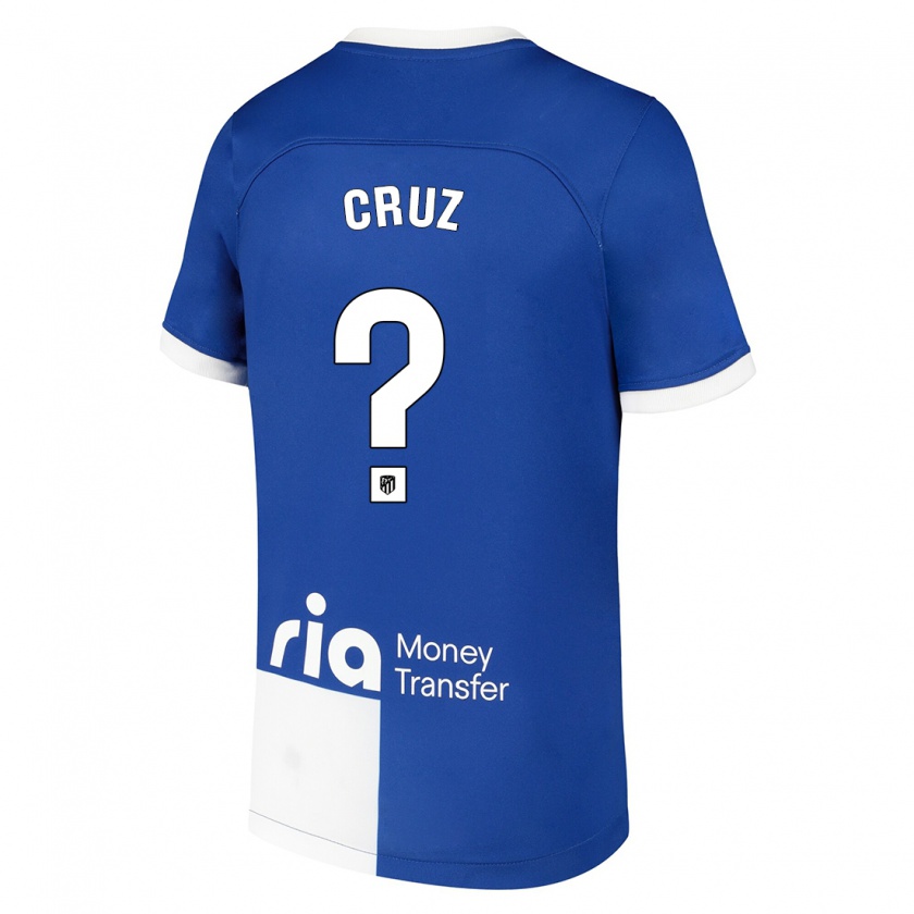 Kandiny Homme Maillot Alberto Cruz #0 Bleu Blanc Tenues Extérieur 2023/24 T-Shirt