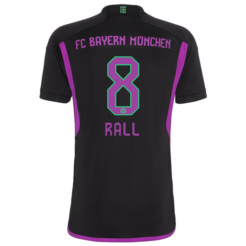 Kandiny Homme Maillot Maximiliane Rall #8 Noir Tenues Extérieur 2023/24 T-Shirt