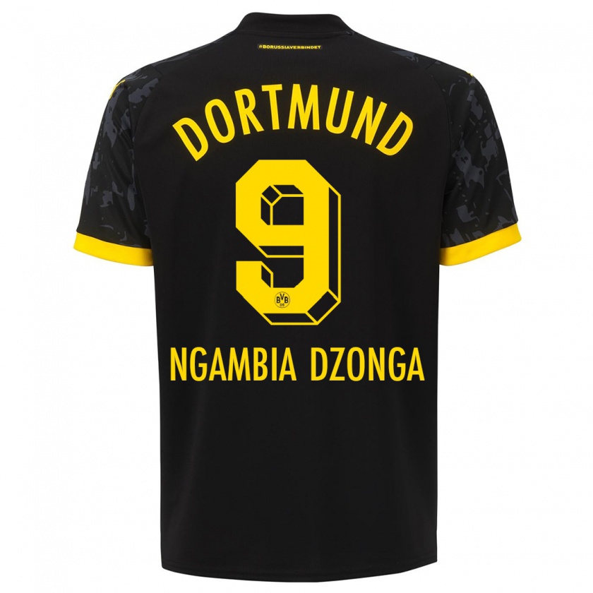 Kandiny Homme Maillot Diego Ngambia Dzonga #9 Noir Tenues Extérieur 2023/24 T-Shirt