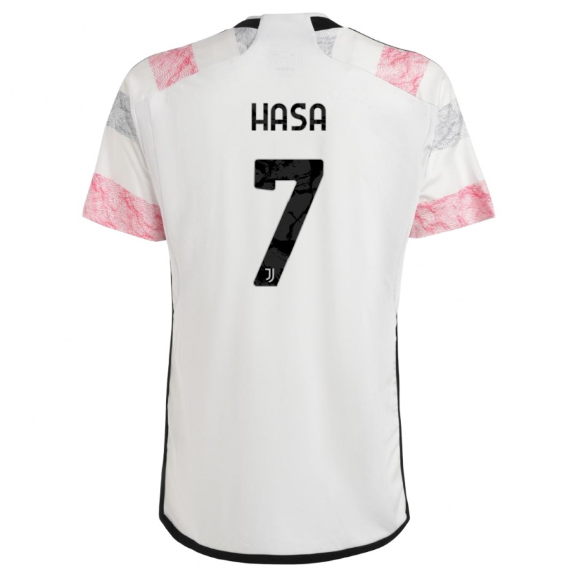 Kandiny Homme Maillot Luis Hasa #7 Blanc Rose Tenues Extérieur 2023/24 T-Shirt