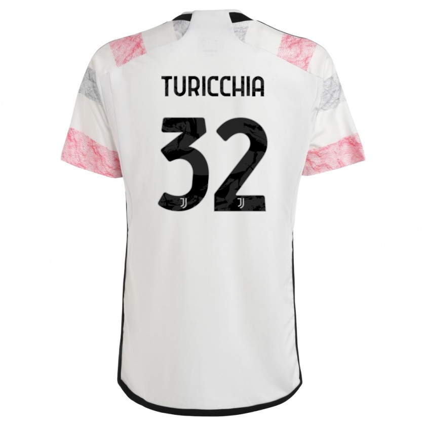 Kandiny Homme Maillot Riccardo Turicchia #32 Blanc Rose Tenues Extérieur 2023/24 T-Shirt