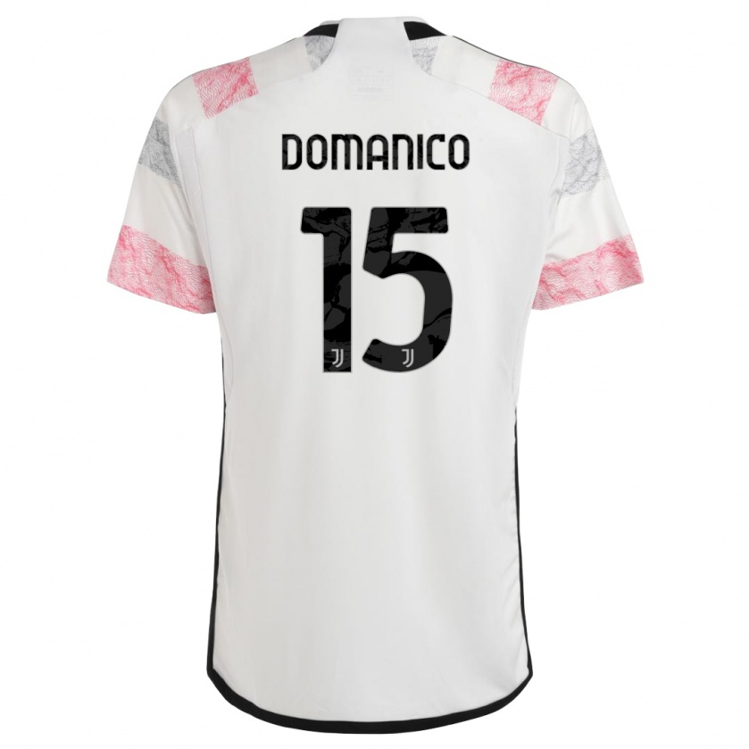 Kandiny Homme Maillot Saverio Domanico #15 Blanc Rose Tenues Extérieur 2023/24 T-Shirt