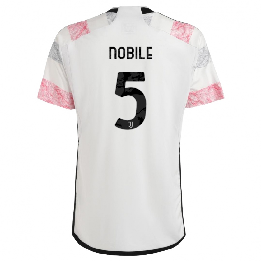 Kandiny Homme Maillot Riccardo Nobile #5 Blanc Rose Tenues Extérieur 2023/24 T-Shirt