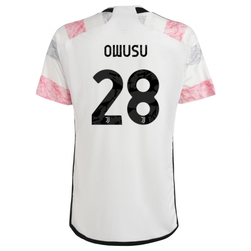 Kandiny Homme Maillot Augusto Owusu #28 Blanc Rose Tenues Extérieur 2023/24 T-Shirt