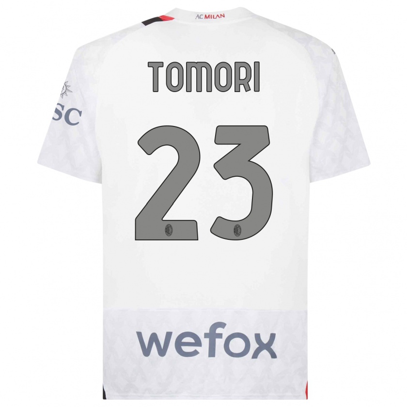 Kandiny Homme Maillot Fikayo Tomori #23 Blanc Tenues Extérieur 2023/24 T-Shirt