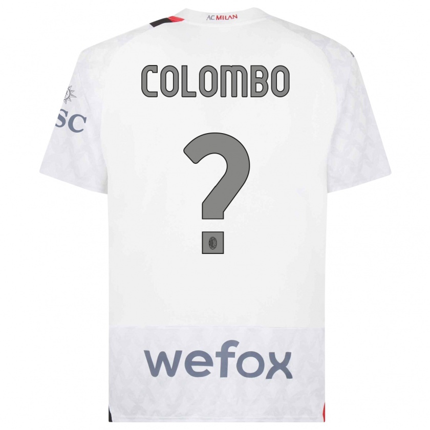 Kandiny Homme Maillot Federico Colombo #0 Blanc Tenues Extérieur 2023/24 T-Shirt