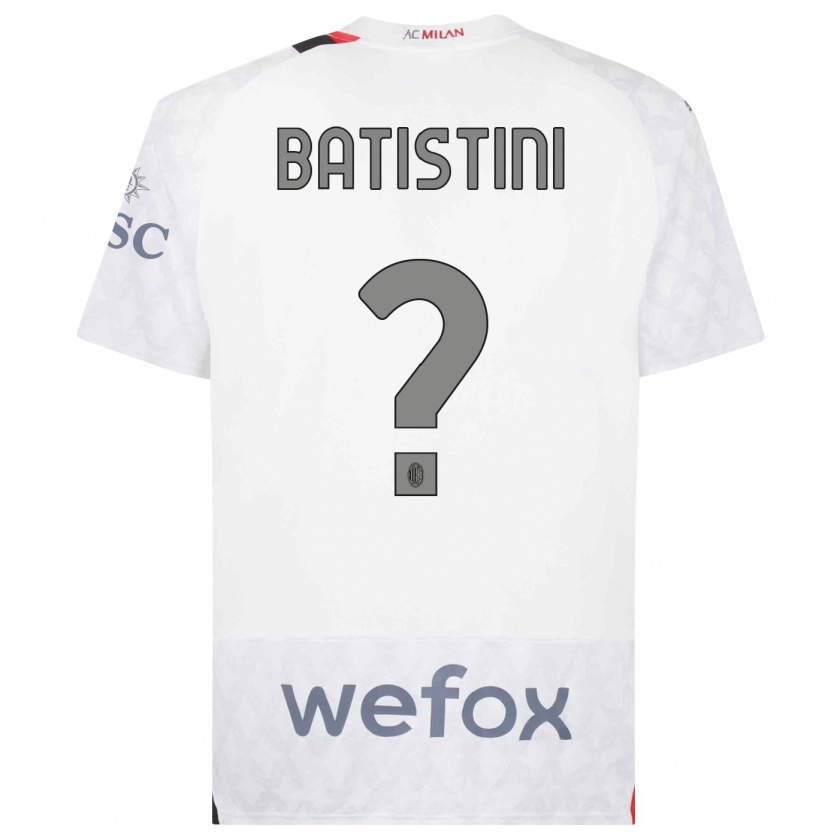 Kandiny Homme Maillot Simone Batistini #0 Blanc Tenues Extérieur 2023/24 T-Shirt