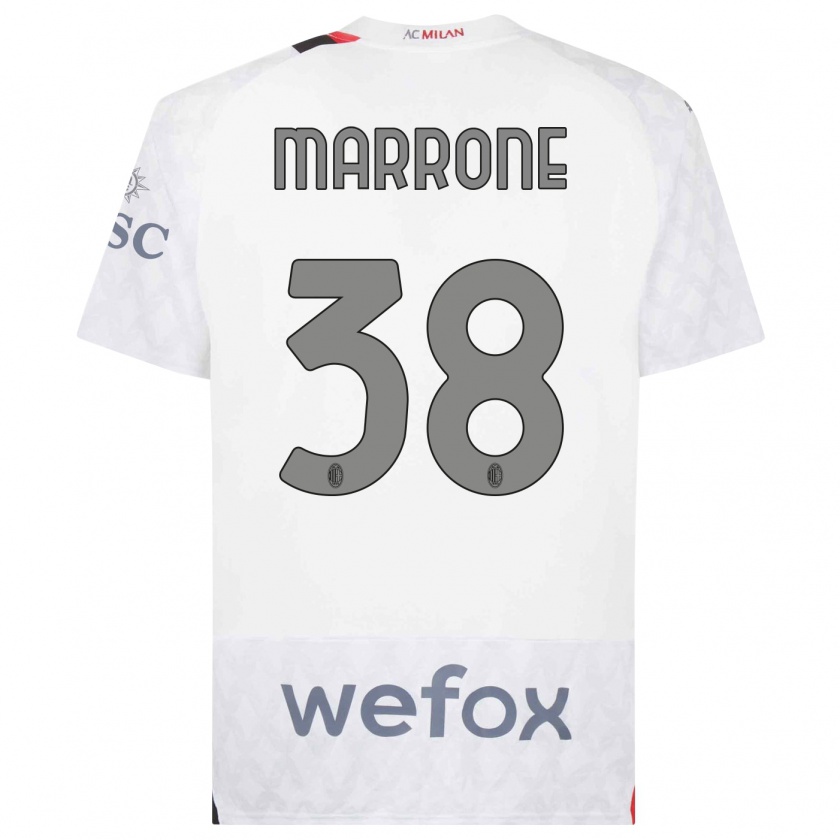 Kandiny Homme Maillot Federico Marrone #38 Blanc Tenues Extérieur 2023/24 T-Shirt