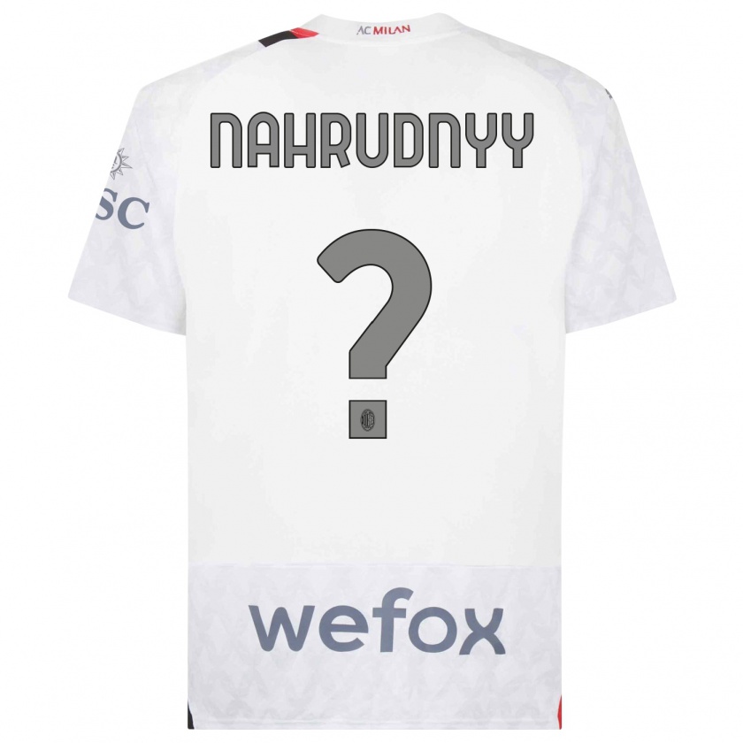 Kandiny Homme Maillot Vladislav Nahrudnyy #0 Blanc Tenues Extérieur 2023/24 T-Shirt