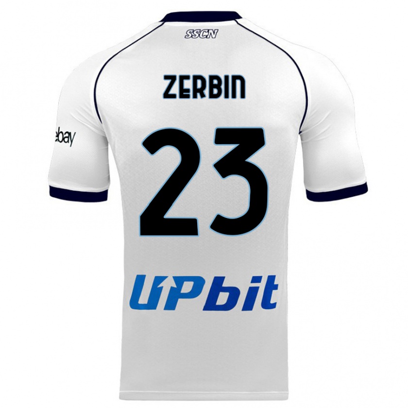 Kandiny Homme Maillot Alessio Zerbin #23 Blanc Tenues Extérieur 2023/24 T-Shirt