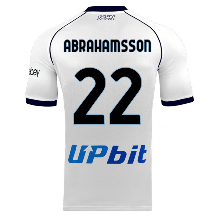 Kandiny Homme Maillot Sejde Abrahamsson #22 Blanc Tenues Extérieur 2023/24 T-Shirt