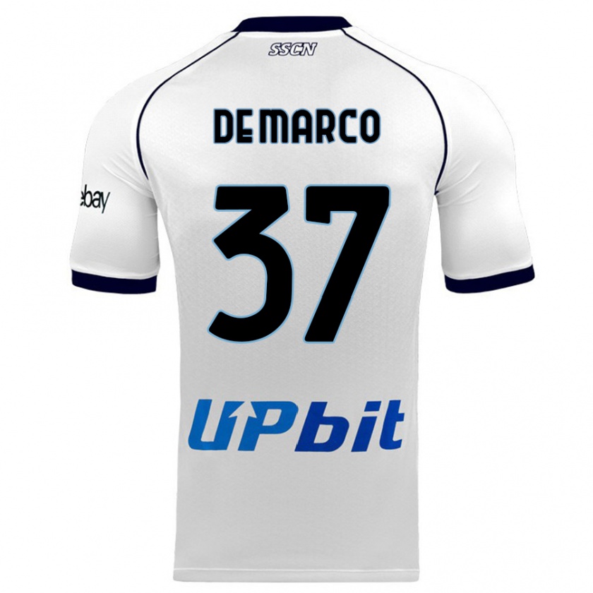 Kandiny Homme Maillot Francesco De Marco #37 Blanc Tenues Extérieur 2023/24 T-Shirt