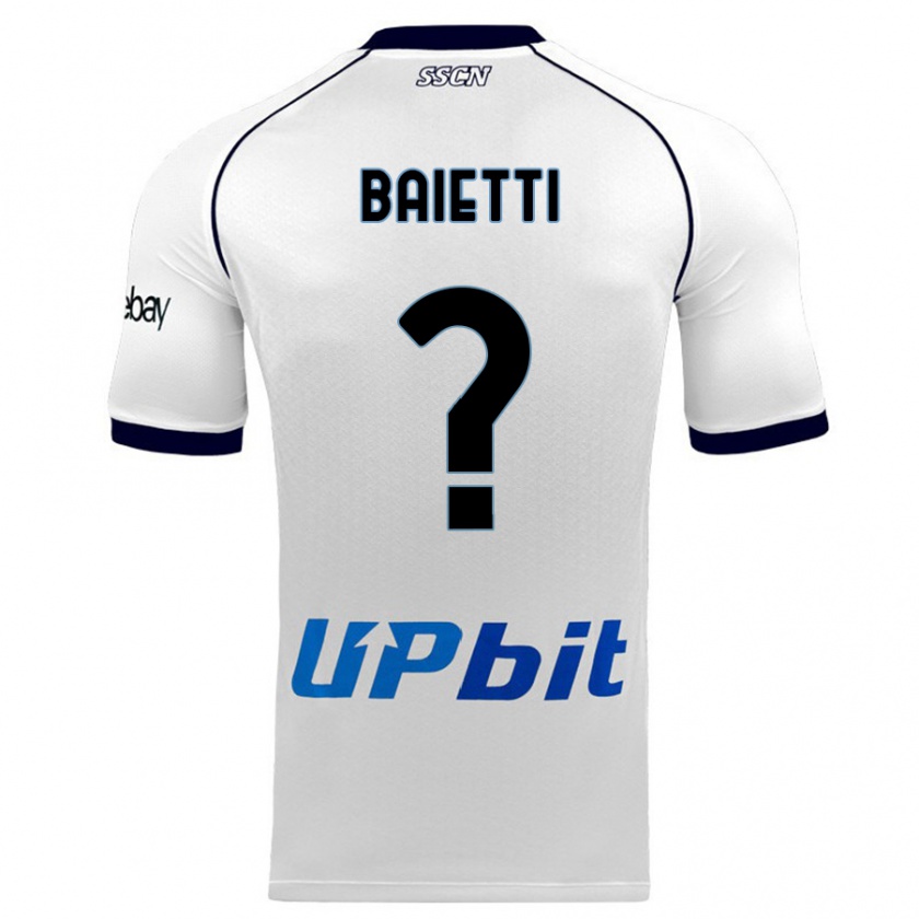Kandiny Homme Maillot Francesco Baietti #0 Blanc Tenues Extérieur 2023/24 T-Shirt
