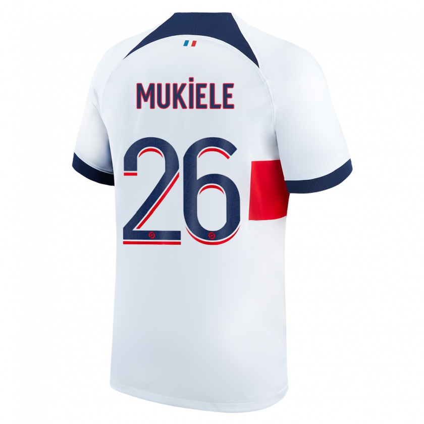 Kandiny Homme Maillot Nordi Mukiele #26 Blanc Tenues Extérieur 2023/24 T-Shirt