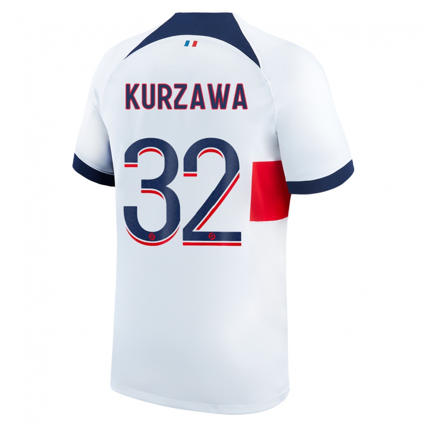 Kandiny Homme Maillot Layvin Kurzawa #32 Blanc Tenues Extérieur 2023/24 T-Shirt