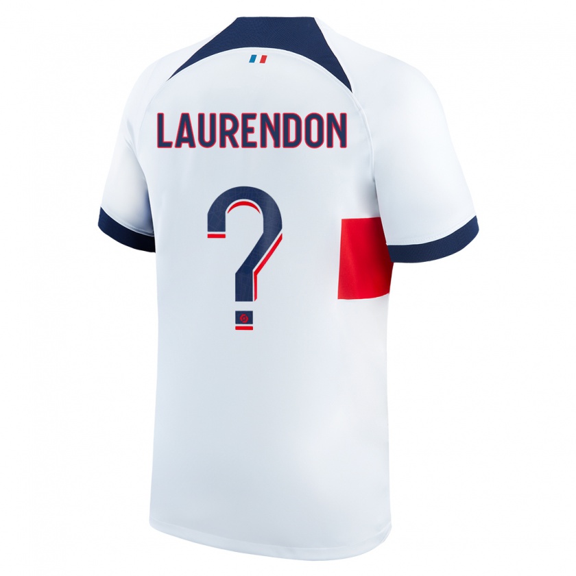Kandiny Homme Maillot Bilal Laurendon #0 Blanc Tenues Extérieur 2023/24 T-Shirt