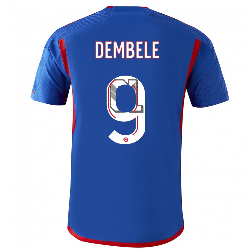 Kandiny Homme Maillot Moussa Dembele #9 Bleu Rouge Tenues Extérieur 2023/24 T-Shirt