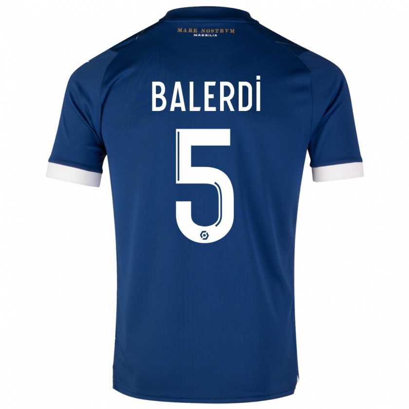 Kandiny Homme Maillot Leonardo Balerdi #5 Bleu Foncé Tenues Extérieur 2023/24 T-Shirt