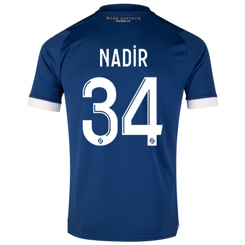 Kandiny Homme Maillot Bilal Nadir #34 Bleu Foncé Tenues Extérieur 2023/24 T-Shirt